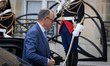 Germany's Chancellor Friedrich Merz arrives at the courtyard of the Elysee Presidential Pa...