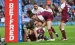 George King opens the scoring for Huddersfield during the BetFred Super League match betwe...