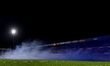 A match is temporarily suspended due to a blue smoke bomb during the Keuken Kampioen Divis...