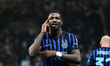 Marcus Thuram of FC Inter celebrates after scoring a goal during the Italian Serie A footb...
