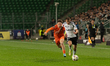 Marcel Regula of Zaglebie Lubin and Damian Szymanski of Legia Warszawa are seen during the...