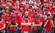 CR Belouizdad fans attend the match between Zamalek and CR Belouizdad during the second le...