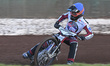 Jason Edwards, captain of the Redcar Bears, leads during heat 3 in the Knockout Cup Quarte...