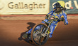 Jonatan Grahn of Edinburgh Monarchs leads during the first heat of the Knockout Cup Quarte...