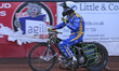 Justin Sedgmen of Edinburgh Monarchs after winning heat 7 in the Knockout Cup Quarter Fina...
