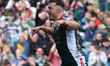 Adam Radwan of Leicester Tigers celebrates during the Gallagher Premiership Rugby match be...