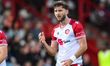 Charlie Goode of Stevenage during the Sky Bet League 1 match between Stevenage and Lincoln...