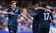 Toma Basic of S.S. Lazio celebrates after scoring the second goal during the 33rd day of t...