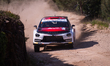 Jose Pedro Fontes and Ines Ponte compete in their Lancia Ypsilon Rally2 during SS1 of the...