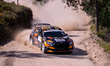 Matteo Chatillon and Maxence Cornuau compete in their Skoda Fabia RS Rally2 during SS1 of...