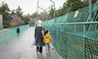Visitors enjoy an early spring stroll at Gaziantep Wildlife Park in Gaziantep, Turkey, on...