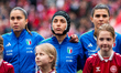 Lucia Di Guglielmo of Italy is seen during the national anthem before the 2027 FIFA Women'...