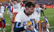 Unai Marrero of Real Sociedad celebrates winning during the Final Copa del Rey match betwe...