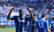 Prince Owusu #9 of CF Montreal celebrates after scoring a goal during the Major League Soc...