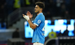 Eljif Elmas of SSC Napoli applauds fans at the end of the Serie A match between SSC Napoli...
