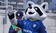 The Inter Toronto mascot, Rocky, greets fans during a Canadian Premier League game between...