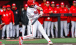 Trey Wells of the Rutgers Scarlet Knights hits the ball during an NCAA baseball game at Ba...