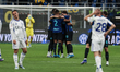 FC Internazionale players celebrate after the win at the end of the Coppa Italia semifinal...