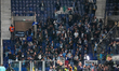 Supporters of S.S. Lazio attend the Coppa Italia match between Atalanta BC and S.S. Lazio...