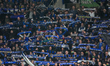 Supporters of Atalanta BC attend the match between Atalanta BC and SS Lazio during the Cop...