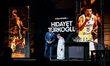 Hedo Turkoglu and FIBA President Sheikh Saud Ali Al Thani are seen during the FIBA Hall of...