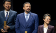Wang Zhizhi, Hedo Turkoglu, and Celine Dumerc are seen during the FIBA Hall of Fame 2026 E...
