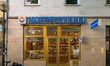 Hofpfisterei bakery storefront and logo signage in Munich, Bavaria, Germany, on April 22,...