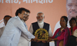 Prime Minister Narendra Modi attends a public meeting at Sodepur Amravati Ground during th...