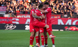 Samuele Birindelli celebrates a goal with teammates during the match between AC Monza and...