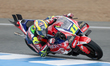 Diogo Moreira of Pro Honda LCR races during the Estrella Galicia 0,0 Grand Prix of Spain Q...