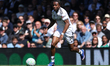 Samuel Chukwueze of Fulham with the ball during the Premier League match between Fulham an...