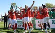 York City celebrates returning to the league during the Enterprise National League match b...