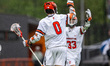 Colin Burns of the Princeton Tigers celebrates during an NCAA men's lacrosse game at 1952...