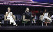 Rebecca Romijn, Ethan Peck, and Celia Rose Gooding attend the Star Trek: Strange New World...