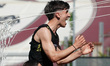 Matteo Arena of SS Arezzo celebrates after scoring to make it 2-1 during the Lega Pro Cham...