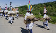 A group of "Joaldunaks" from the town of Zubieta in Navarre, Spain, dressed in sheepskins...