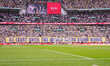 A Leeds United banner is displayed ahead of kick-off during the Emirates FA Cup Semi-Final...