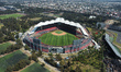 An aerial view of the Alfredo Harp Helu Baseball Stadium, home of the Diablos Rojos de Mex...