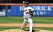 New York Mets starting pitcher Nolan McLean #26 throws during the fifth inning of a baseba...