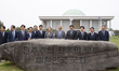 Former President Moon Jae-in (center), former First Lady Kim Jung-sook, National Assembly...