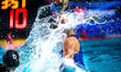Dobi Dorina of Hungary defends against Santa Stefania of Greece during the friendly women'...