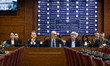 David Amiel, the French Minister of Public Action and Accounts, Roland Lescure, Minister o...