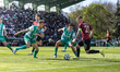 Lukas Hulka and Ales Cermak of Bohemians Praha 1905 compete for the ball with Lukas Harasl...