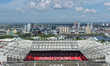 An aerial view of Old Trafford during the Premier League match between Manchester United a...