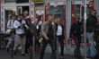 AFD member of the German parliament Lena Kotre arrives with Andrea Kraljic, a council memb...