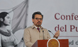 Director of the Mexican Social Security Institute (IMSS), Zoe Robledo, speaks during a bri...