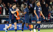 Khvicha Kvaratskhelia of Paris Saint-Germain (L) celebrates with Ousmane Dembele of Paris...
