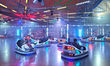 Visitors enjoy illuminated rides at the fairground area of the Munich Spring Festival Frue...