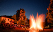 Illuminated water fountains spray into the air during the ''Wasserspiele'' water show at t...