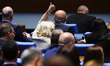 A Member of Parliament from the Movement for Rights and Freedoms (DPS) attends the first s...